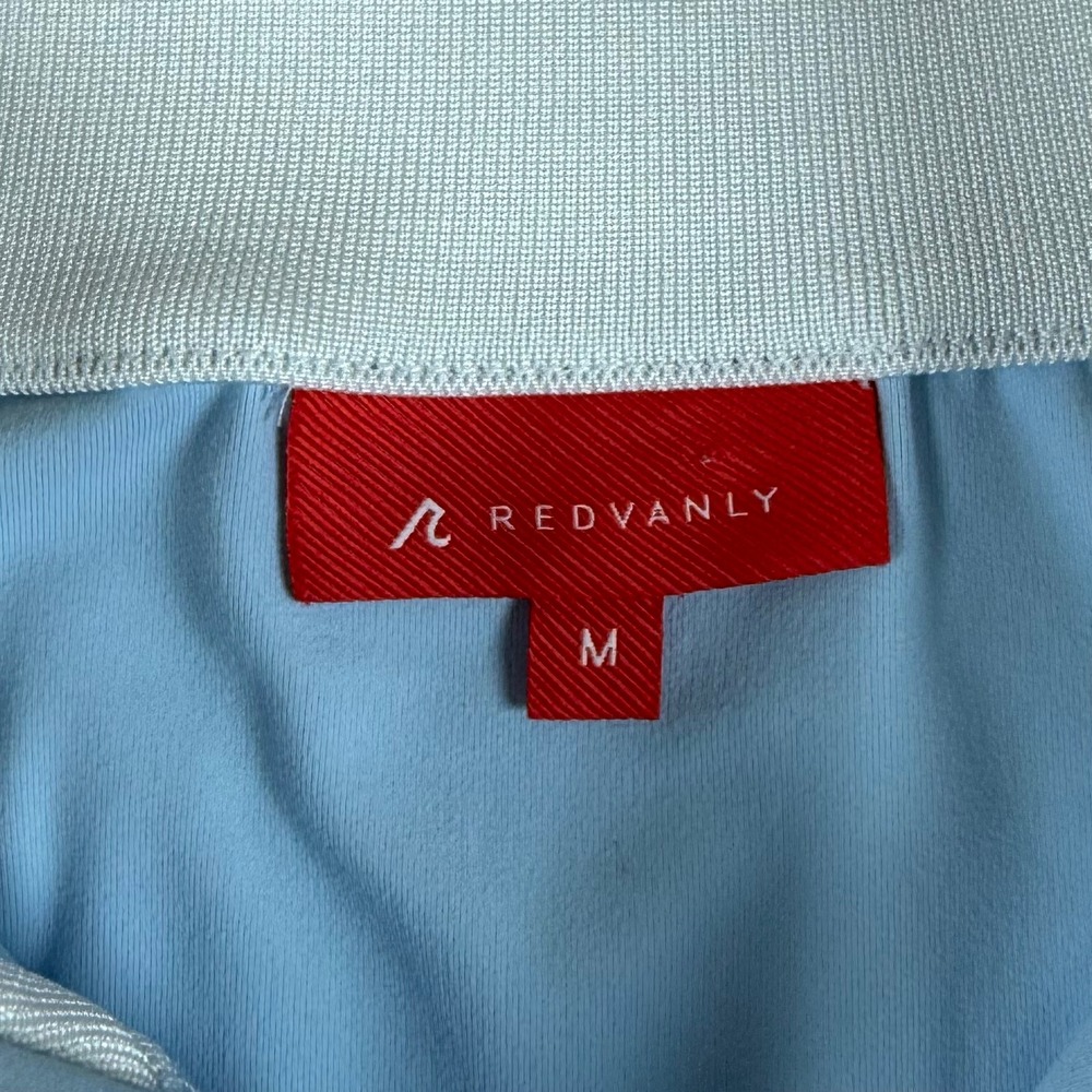 REDVANLY Mens Medium Light Blue 1/4 Zip Stretch Performance Golf Pullover - Picture 4 of 9